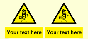 Custom warning RF radiation transmitter